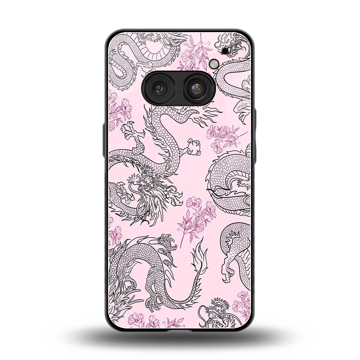 Floral Dragon back phone cover | glass case for nothing phone 2a