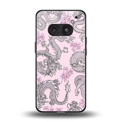 Floral Dragon back phone cover | glass case for nothing phone 2a