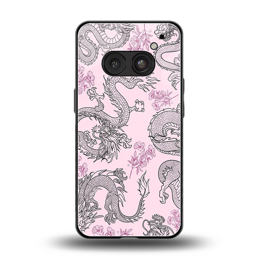 Floral Dragon back phone cover | glass case for nothing phone 2a