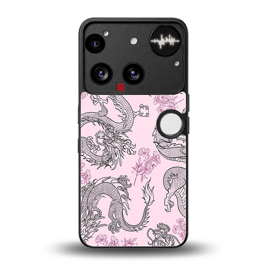 Floral Dragon back phone cover | glass case for nothing phone 3