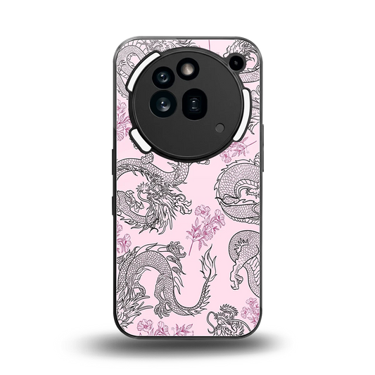 Floral Dragon back phone cover | glass case for nothing phone 3a pro