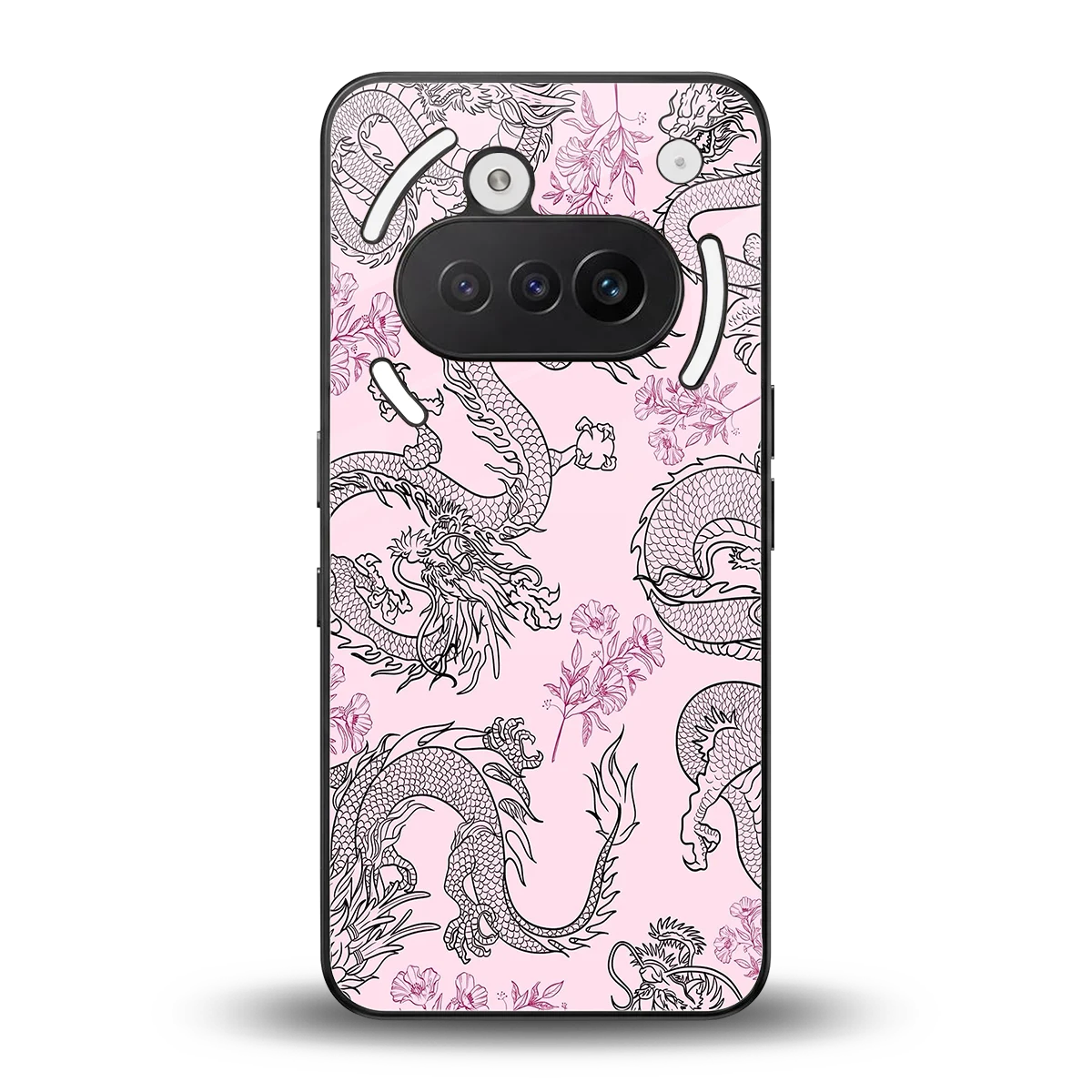 Floral Dragon back phone cover | glass case for nothing phone 3a
