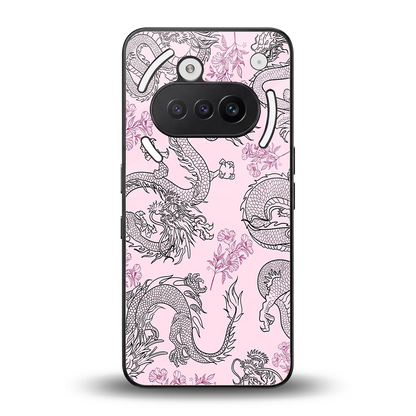Floral Dragon back phone cover | glass case for nothing phone 3a