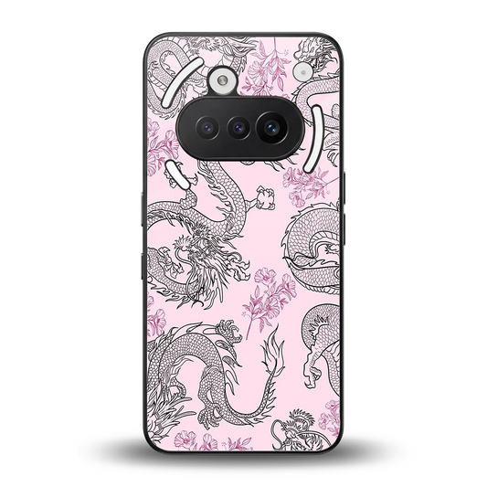 Floral Dragon back phone cover | glass case for nothing phone 3a