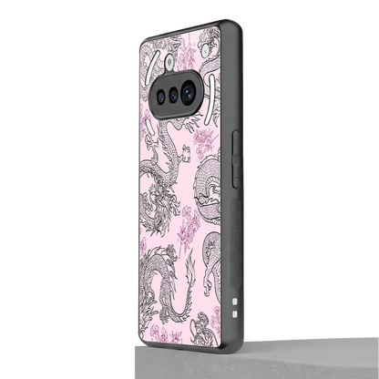 Floral Dragon nothing phone 3a mobile cover | shockproof glass phone case
