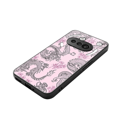 Floral Dragon stylish phone case for nothing phone 3a | glossy glass and slim fit