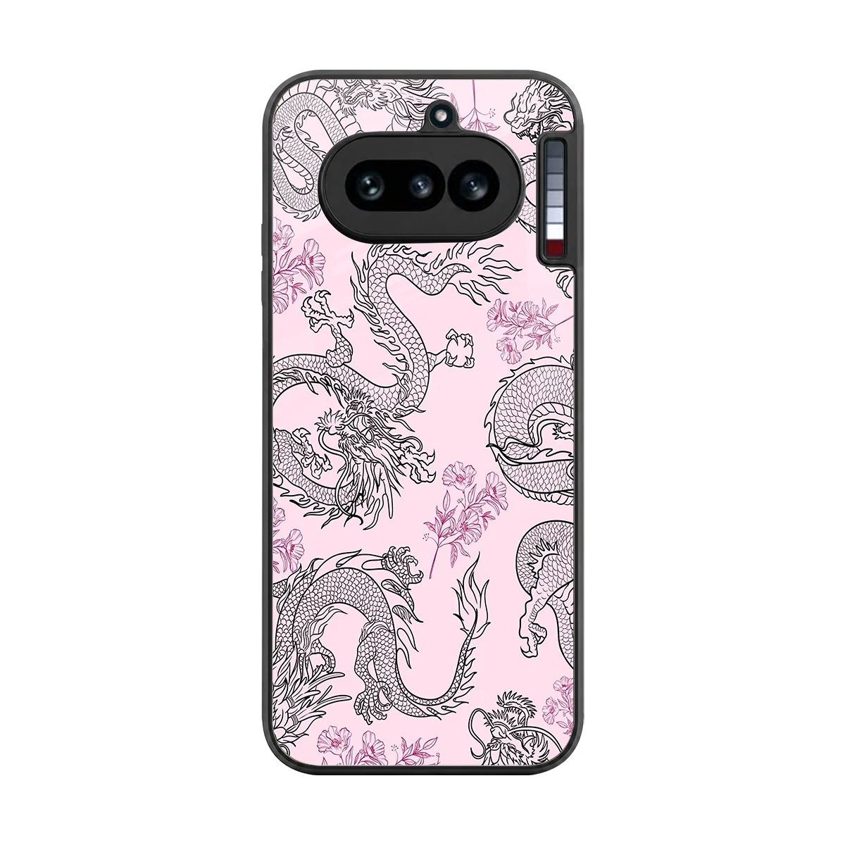 Floral Dragon back phone cover | glass case for nothing phone 4a
