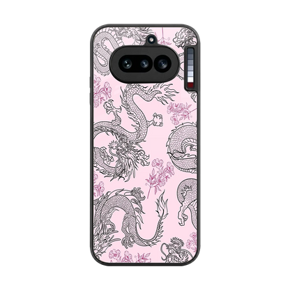 Floral Dragon back phone cover | glass case for nothing phone 4a