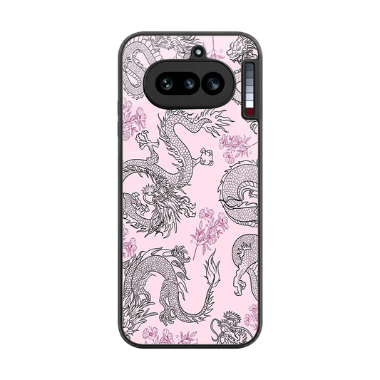 Floral Dragon back phone cover | glass case for nothing phone 4a