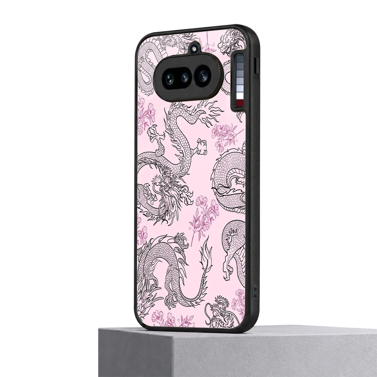 Floral Dragon nothing phone 4a mobile cover | shockproof glass phone case