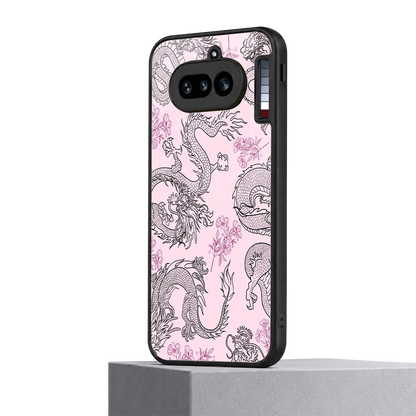 Floral Dragon nothing phone 4a mobile cover | shockproof glass phone case