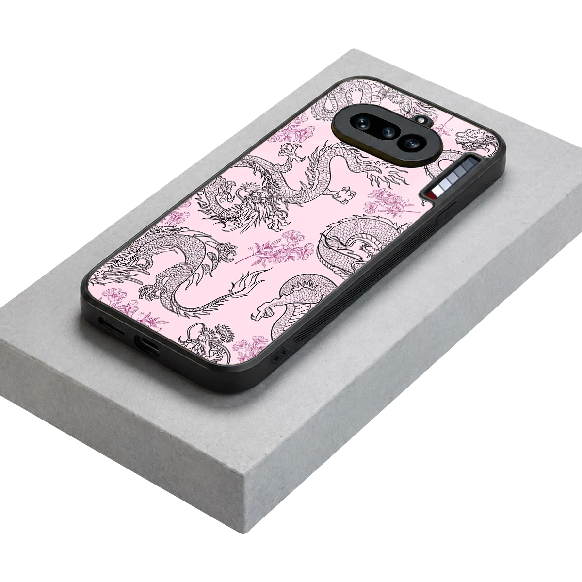 Floral Dragon stylish phone case for nothing phone 4a | glossy glass and slim fit