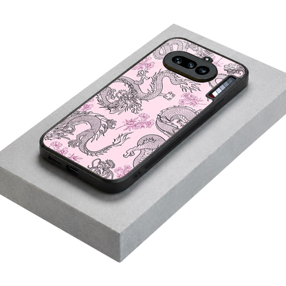 Floral Dragon stylish phone case for nothing phone 4a | glossy glass and slim fit