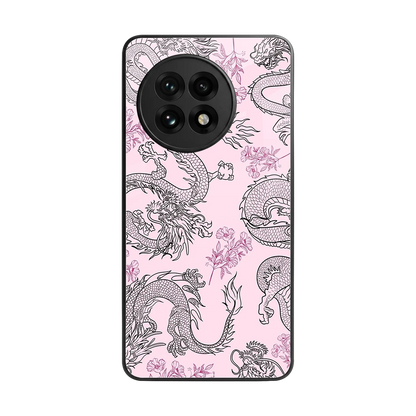 Floral Dragon back phone cover | glass case for oneplus 13r