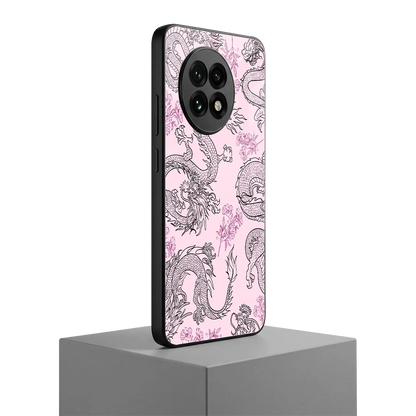 Floral Dragon oneplus 13r mobile cover | shockproof glass phone case