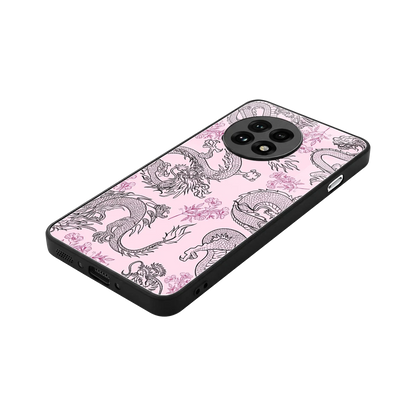 Floral Dragon stylish phone case for oneplus 13r | glossy glass and slim fit