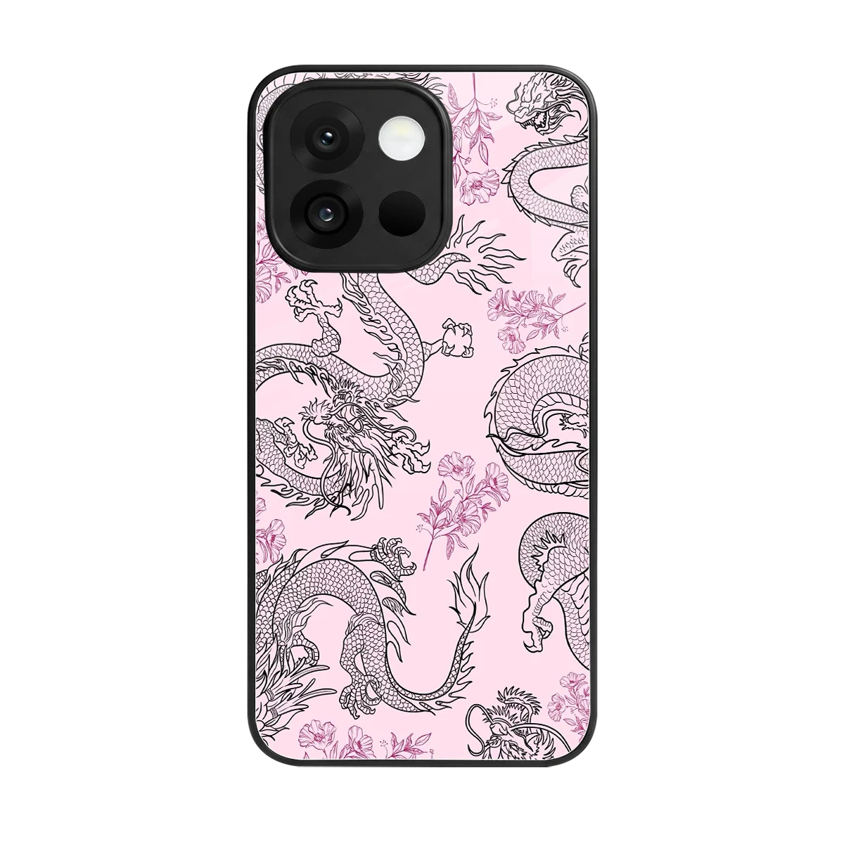 Floral Dragon back phone cover | glass case for oneplus 13s