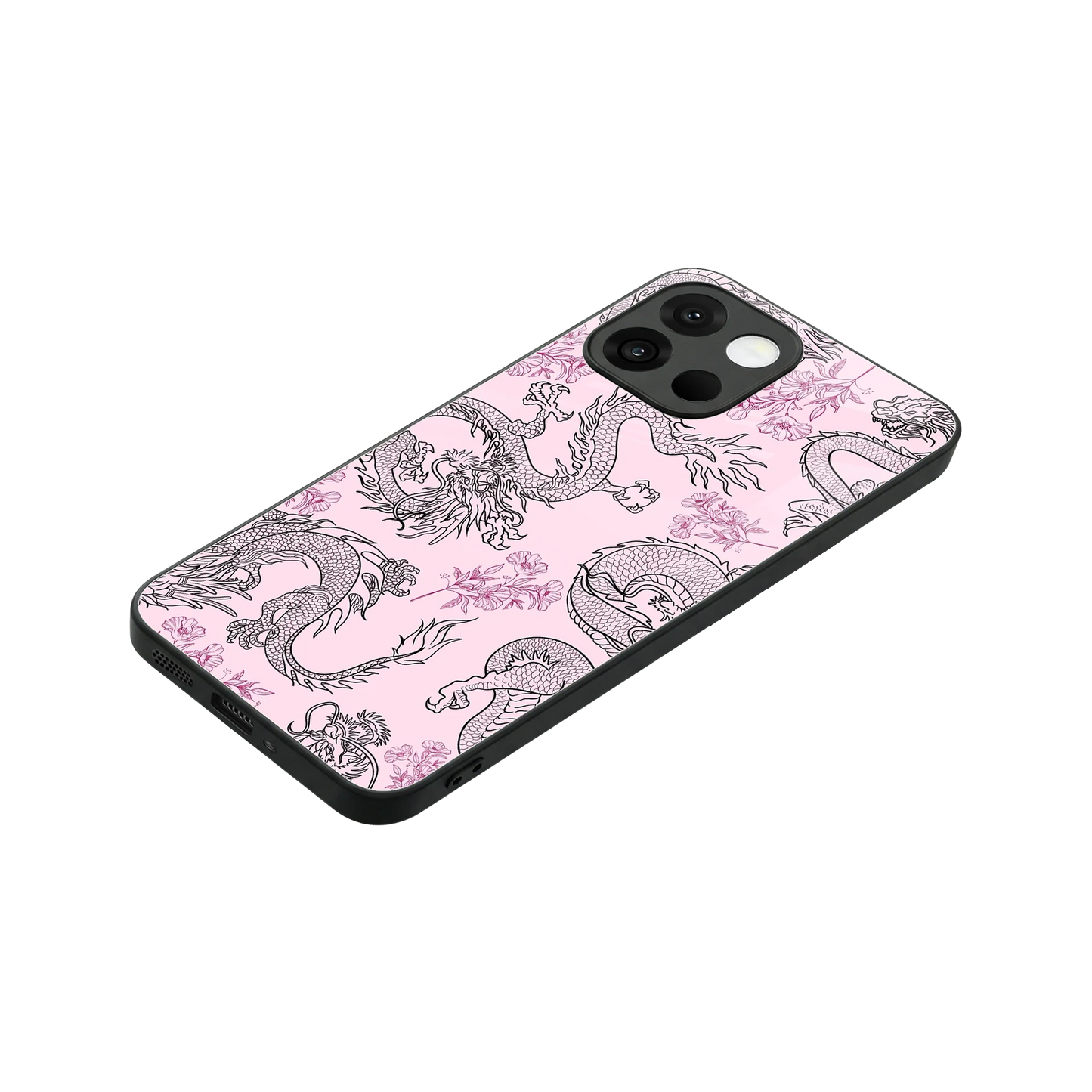 Floral Dragon stylish phone case for oneplus 13s | glossy glass and slim fit
