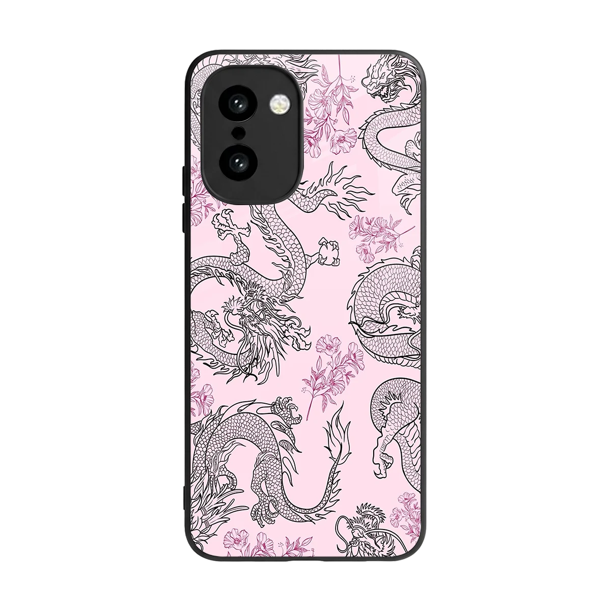 Floral Dragon back phone cover | glass case for oneplus 15r