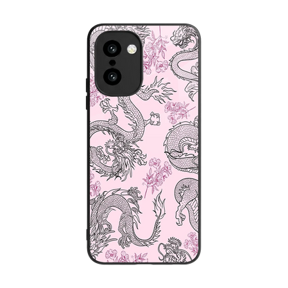Floral Dragon back phone cover | glass case for oneplus 15r
