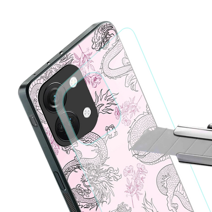 Floral Dragon stylish phone case for oneplus nord 3 | glossy glass and slim fit