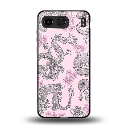 Floral Dragon back phone cover | glass case for oneplus nord 4