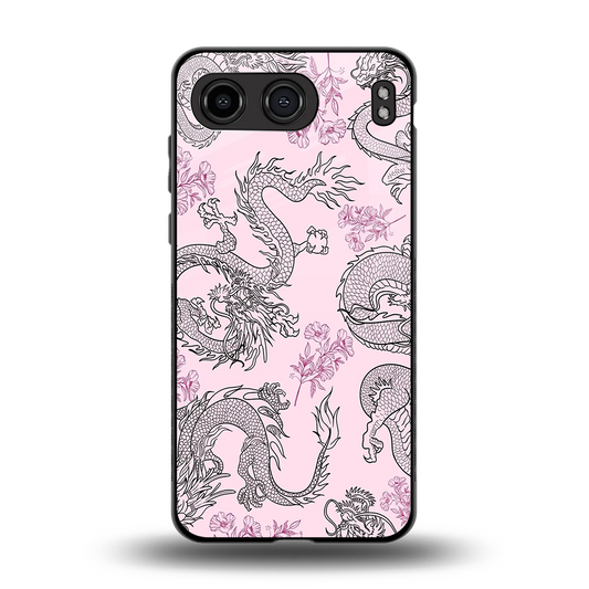 Floral Dragon back phone cover | glass case for oneplus nord 4