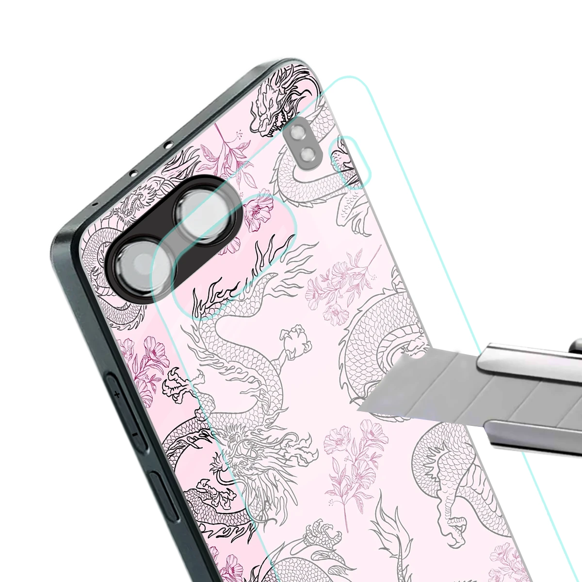 Floral Dragon stylish phone case for oneplus nord 4 | glossy glass and slim fit