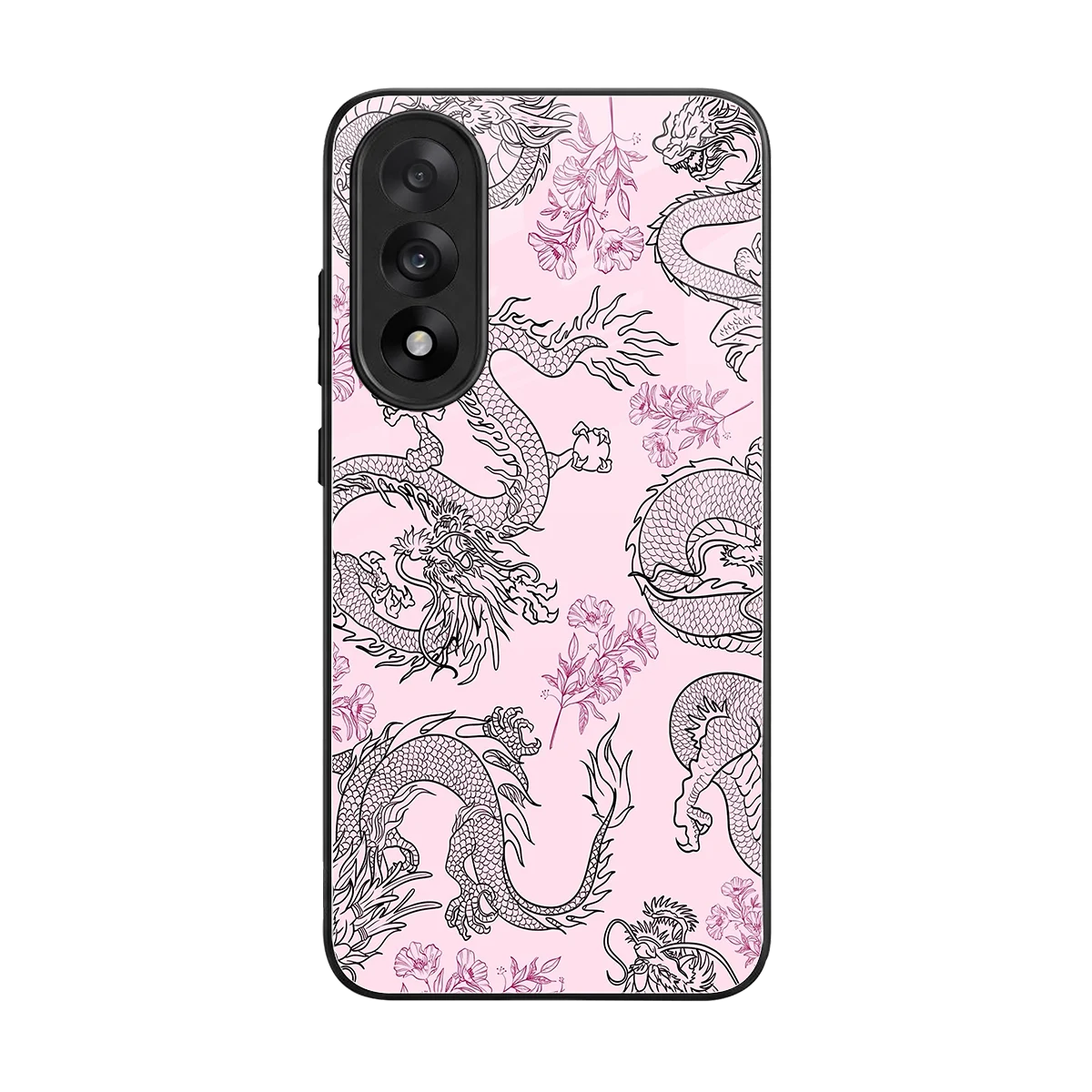 Floral Dragon back phone cover | glass case for oneplus nord 5