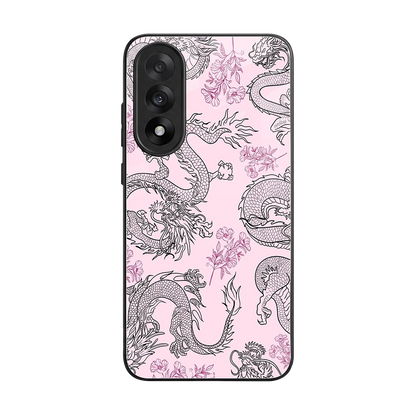 Floral Dragon back phone cover | glass case for oneplus nord 5