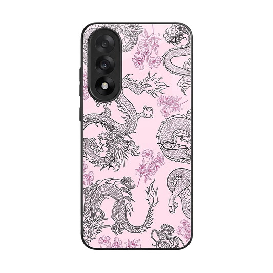 Floral Dragon back phone cover | glass case for oneplus nord 5