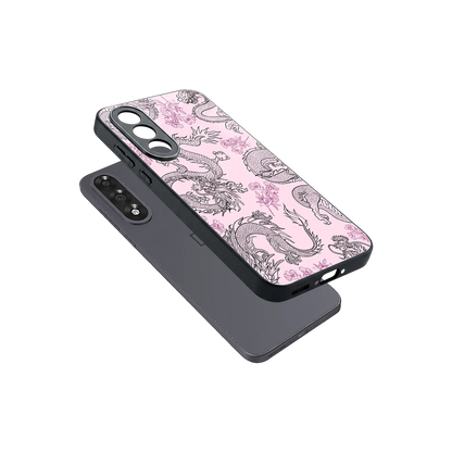 Floral Dragon sleek oneplus nord 5 cover with tempered glass back and TPU edges