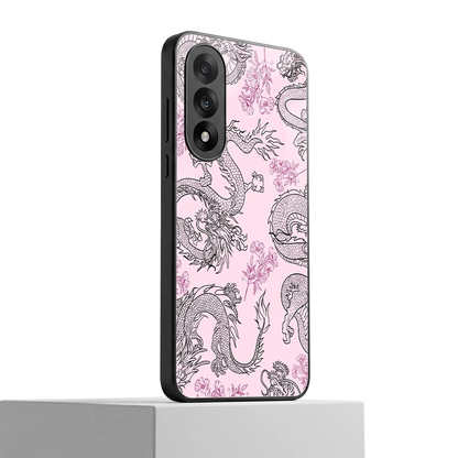 Floral Dragon oneplus nord 5 mobile cover | shockproof glass phone case