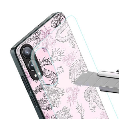 Floral Dragon stylish phone case for oneplus nord ce 4 lite | glossy glass and slim fit