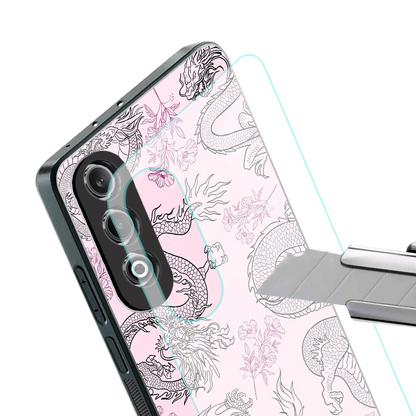 Floral Dragon stylish phone case for oneplus nord ce 4 | glossy glass and slim fit