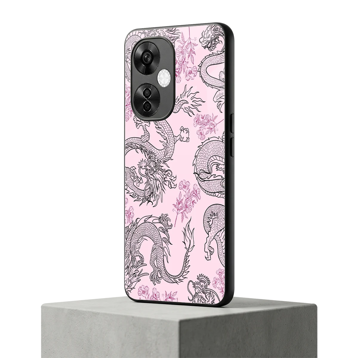 Floral Dragon oneplus nord ce 3 lite mobile cover | shockproof glass phone case
