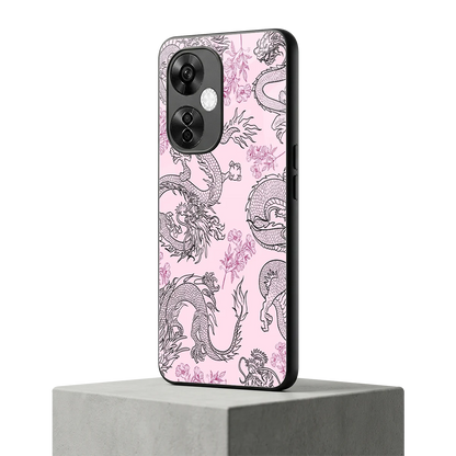 Floral Dragon oneplus nord ce 3 lite mobile cover | shockproof glass phone case