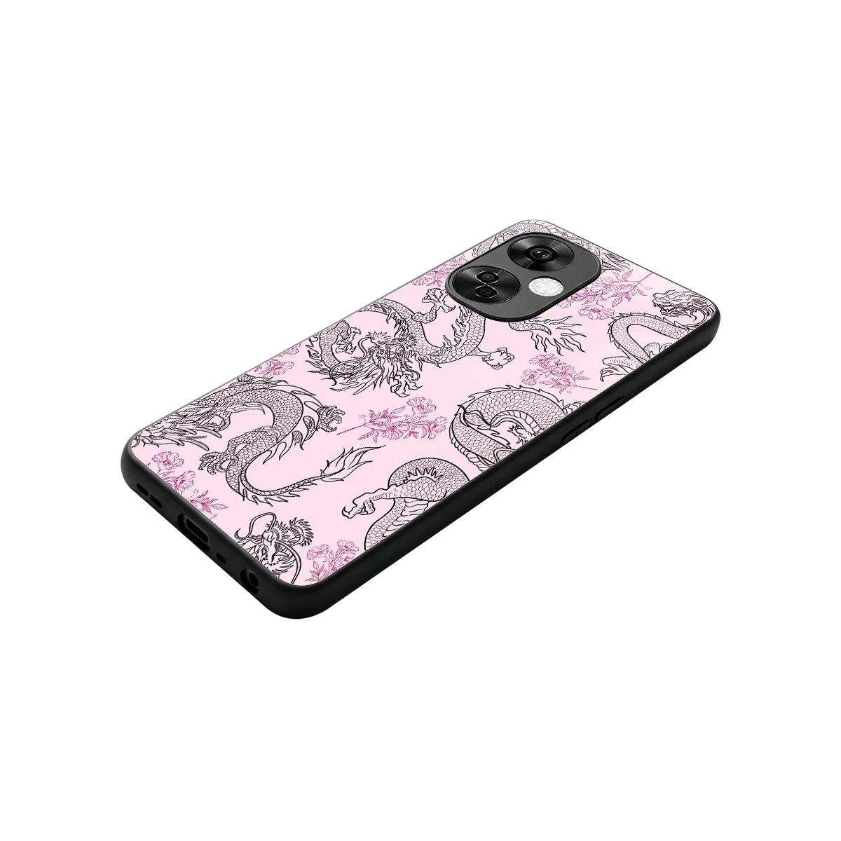 Floral Dragon stylish phone case for oneplus nord ce 3 lite | glossy glass and slim fit