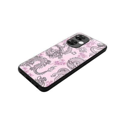 Floral Dragon stylish phone case for oneplus nord ce 3 lite | glossy glass and slim fit