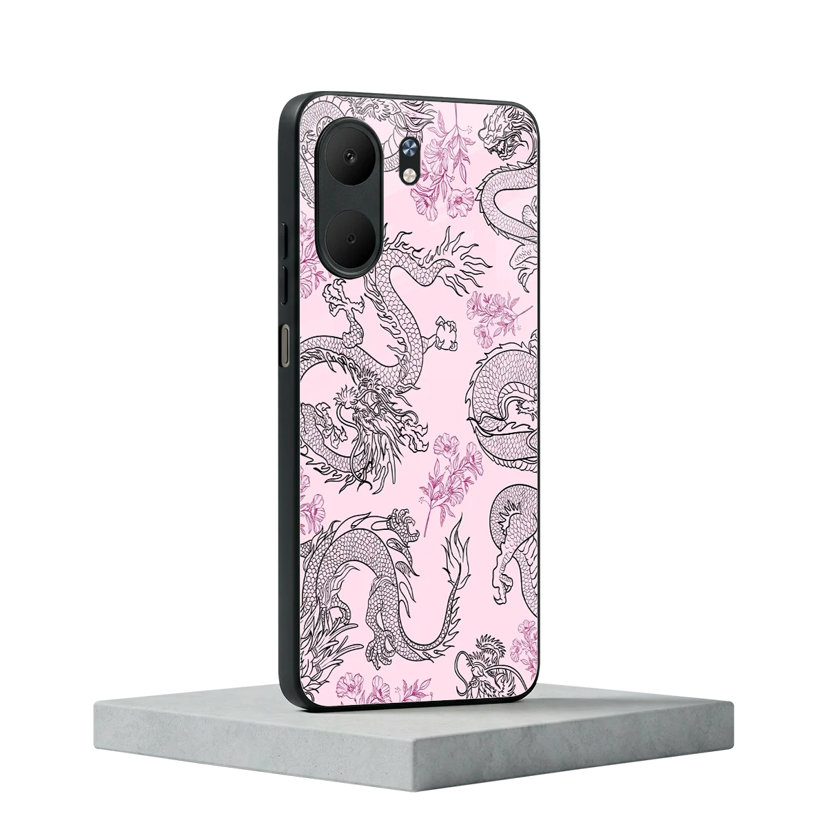 Floral Dragon oppo a5x 5g mobile cover | shockproof glass phone case