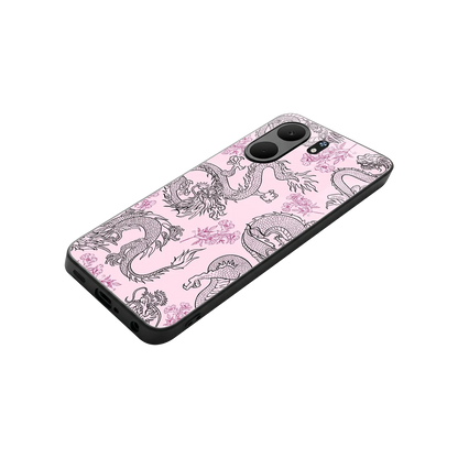 Floral Dragon stylish phone case for oppo a5x 5g | glossy glass and slim fit