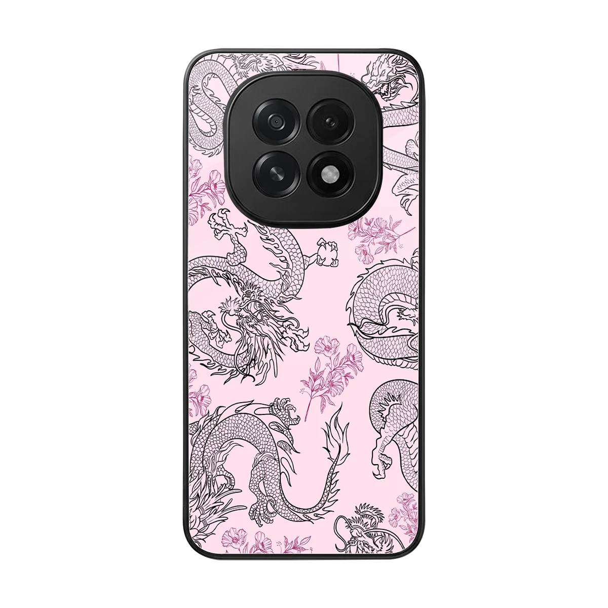Floral Dragon back phone cover | glass case for oppo f29 5g