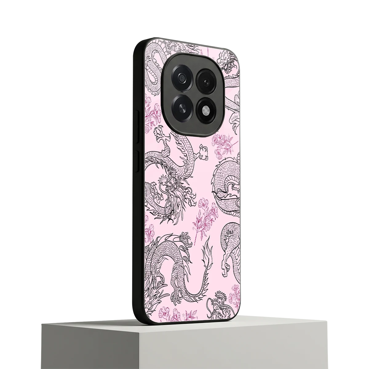 Floral Dragon oppo f29 5g mobile cover | shockproof glass phone case