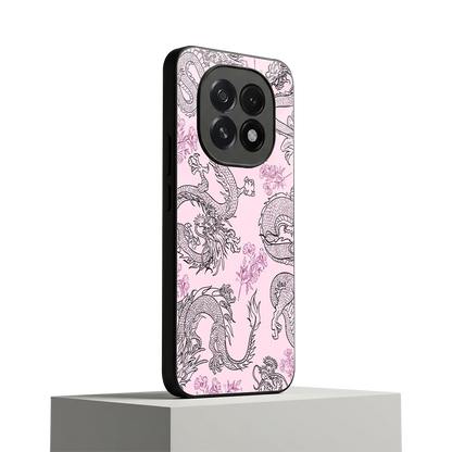 Floral Dragon oppo f29 5g mobile cover | shockproof glass phone case