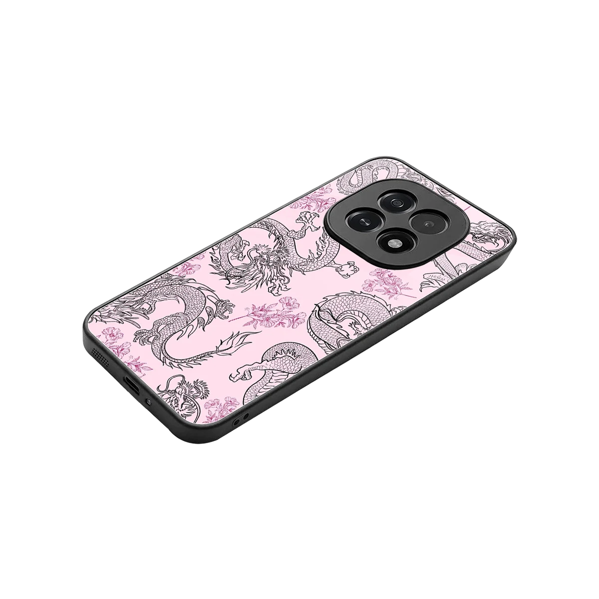 Floral Dragon stylish phone case for oppo f29 5g | glossy glass and slim fit