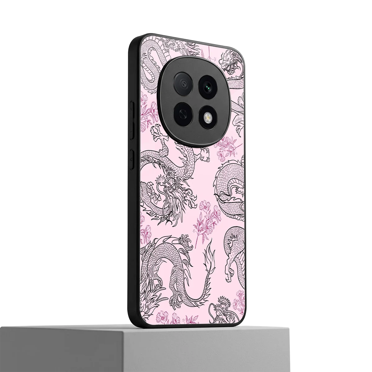 Floral Dragon oppo f29 pro 5g mobile cover | shockproof glass phone case
