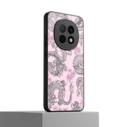 Floral Dragon oppo f29 pro 5g mobile cover | shockproof glass phone case
