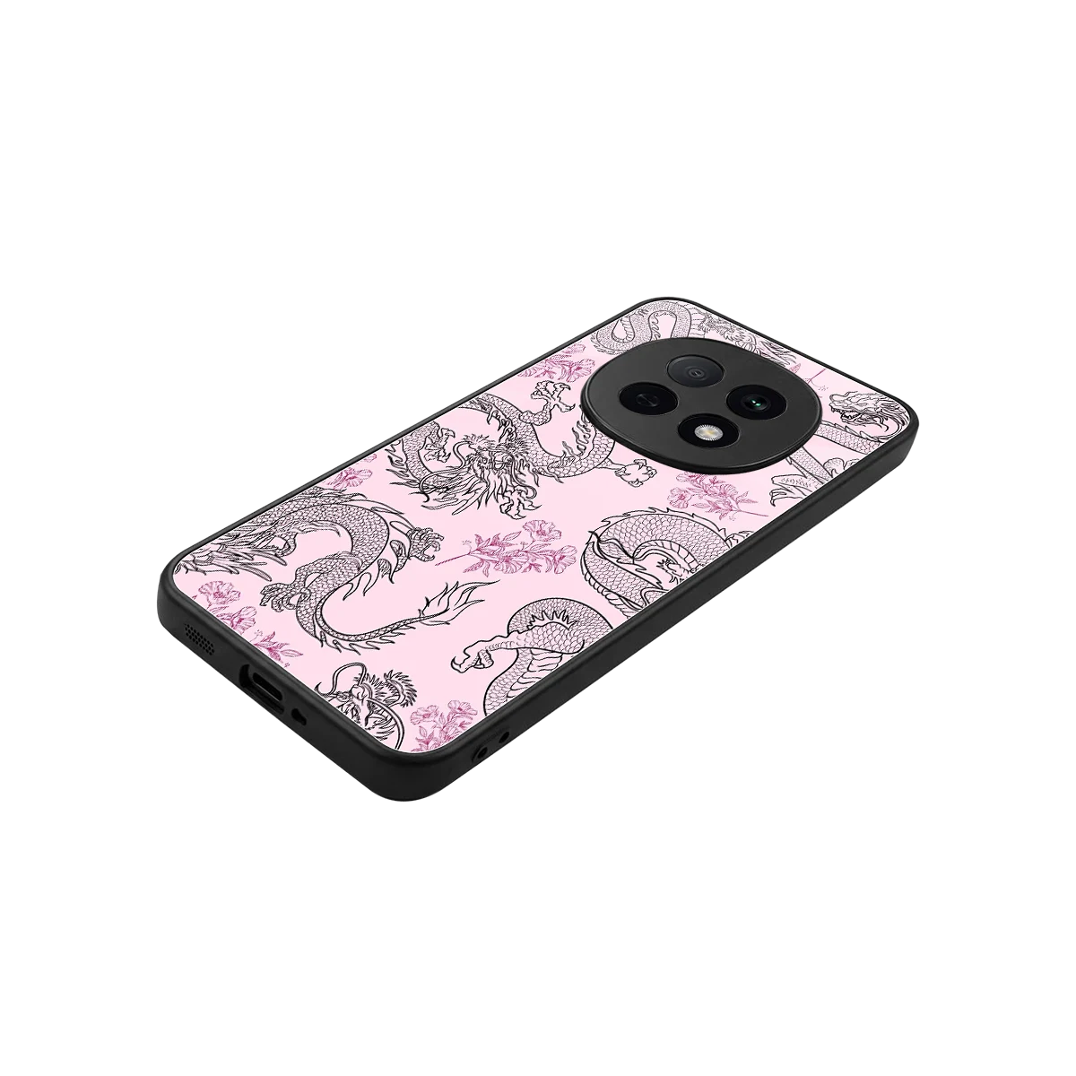 Floral Dragon stylish phone case for oppo f29 pro 5g | glossy glass and slim fit