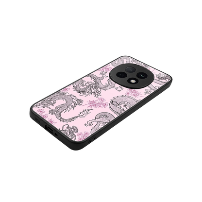 Floral Dragon stylish phone case for oppo f29 pro 5g | glossy glass and slim fit