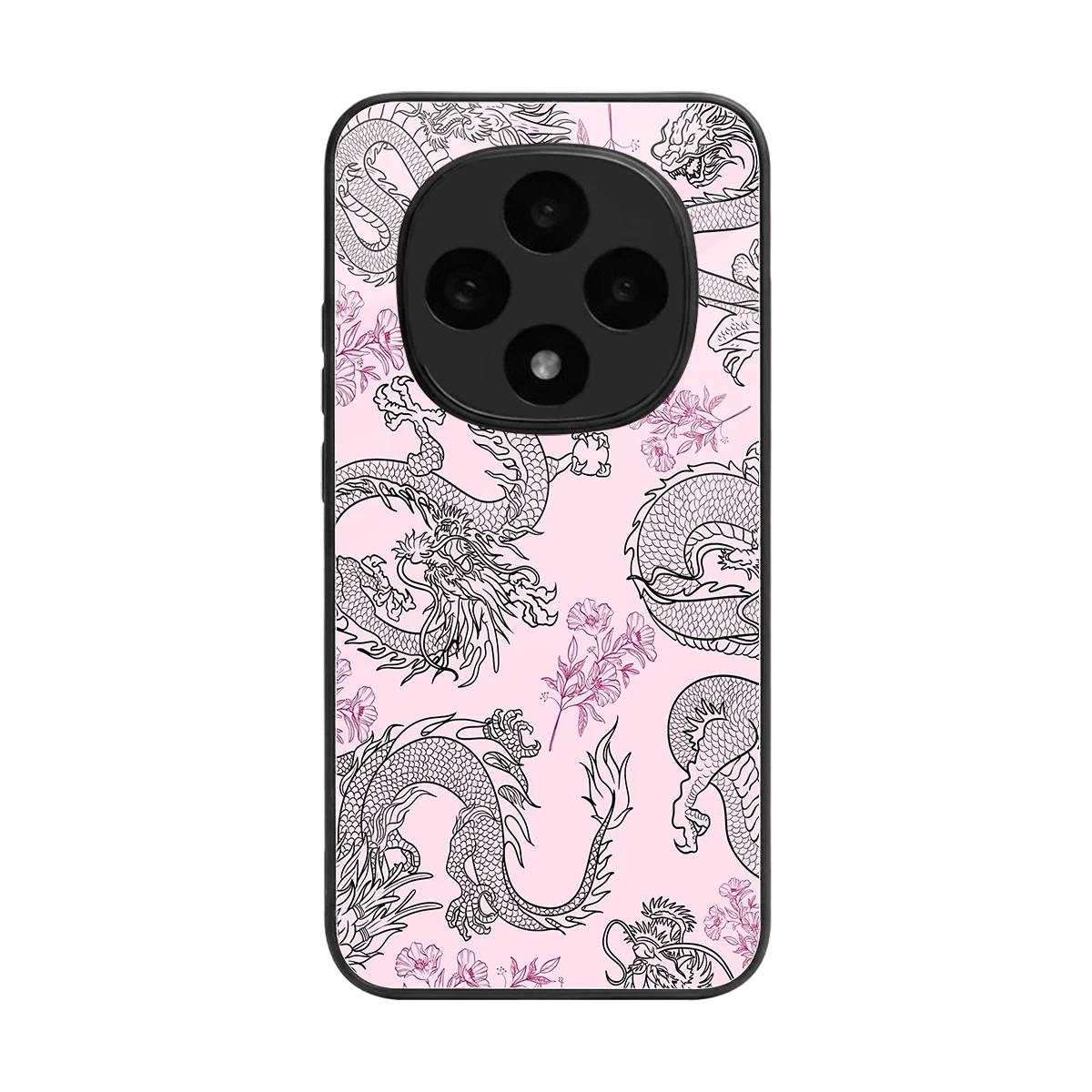 Floral Dragon back phone cover | glass case for oppo f31 pro 5g